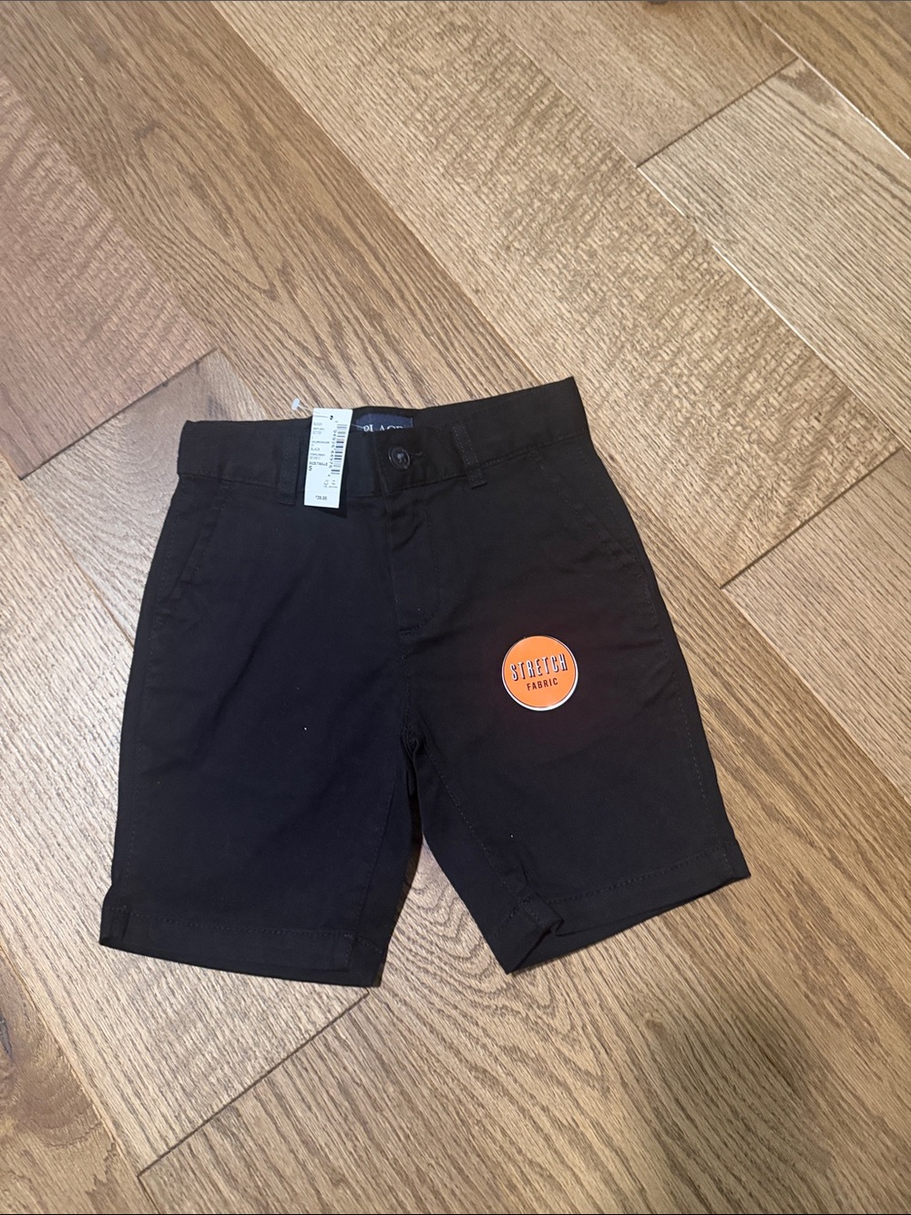 The Children’s Place Black Flat-Front Stretch Shorts